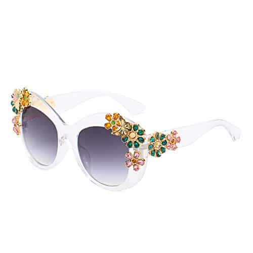 ADE WU Women Luxury Oversized Square Sunglasses Big Designer Sun Glasses Classic Style (White)