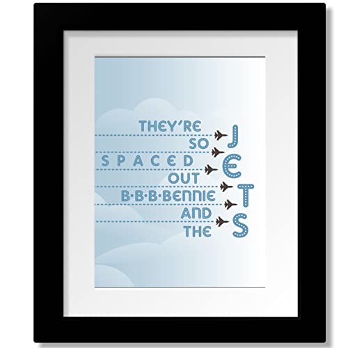 Bennie and the Jets Song   Lyric Inspired Music Quote Wall Art Print