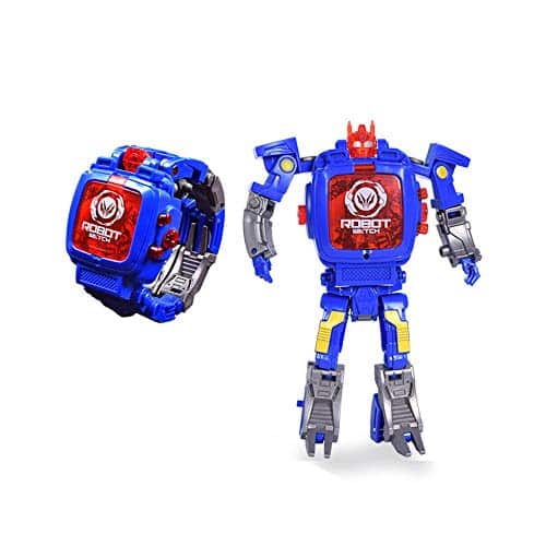 Creative Robot Transformer Kids Watch,Big Face Boys Digital Wrist Watches for Year Old,Blue
