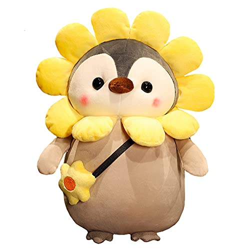 Seyomi MELECERi Cute Penguin Flower Plush Stuffed Animal Penguin Plushies with Yellow Flower Outfit,Gifts for Kidsï¼inchesï¼