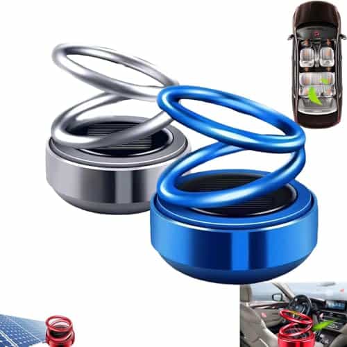 Tlopa Portable Kinetic Molecular Heater, Mini Portable Kinetic Heater, Auto Rotating Solar Double Ring Heater, Portable Solar Heater for Room, Ehicles, Bathroom (blue+Ash)
