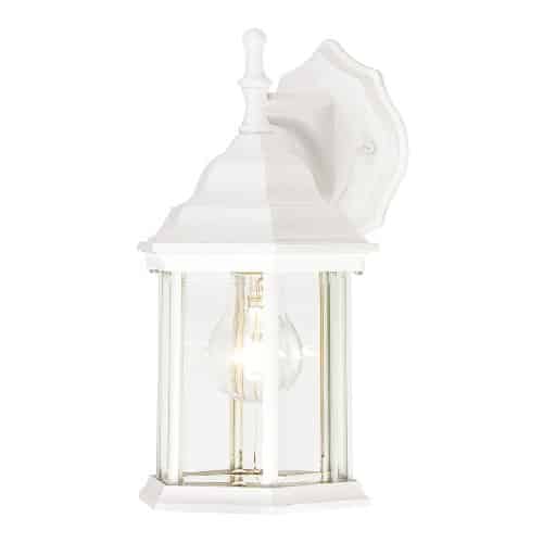 Westinghouse Lighting One Light Exterior Wall Lantern, Textured White Finish on Cast Aluminum with Clear Beveled Glass Panels