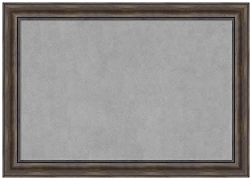 Amanti Art Framed Magnetic Board (x ) Rustic Pine Brown Magnet Board, Large Magnetic Bulletin Board for Office Decor, Mudroom, Kitchen or Organization Drop Zone from WI, USA