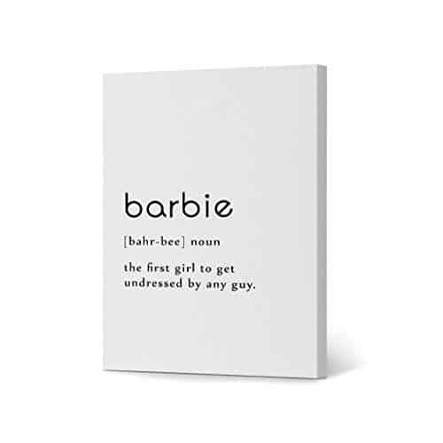 HB Art Design Noun Dictionary Barbie Definition Canvas Print Wall Art Office Farmhouse Bathroom Kitchen Bedroom Living Room Decor Funny Quote Saying Sign Accessories Ready to Hang x