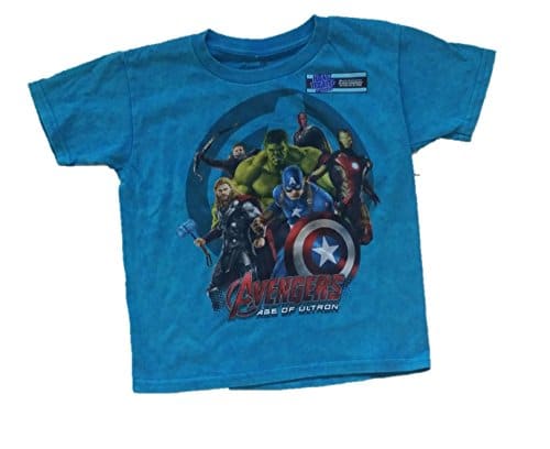 Marvel Avengers Age of Ultron Cast Little & Big Boys Tee T Shirt (XX Large  ) Blue Turquoise