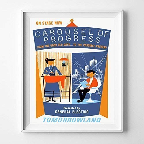Disneyland Carousel Of Progress Tomorrowland Wall Art Poster Home Decor Print Vintage Artwork Reproduction   Unframed