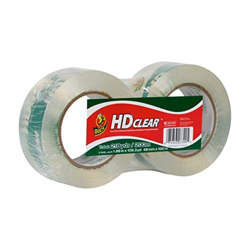 Duck HD Clear Heavy Duty Packing Tape Refill, Rolls, Inch x Yard, ()