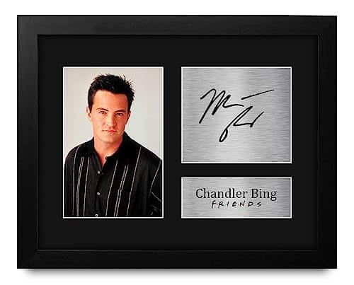 HWC Trading Chandler Bing Friends Signed Printed Autograph Print Photo Matthew Perry Framed Gift Picture Display   US Letter Size