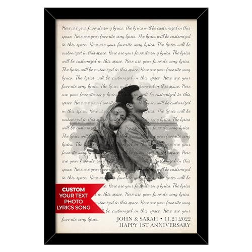 SANTANNA Personalized Music Lyrics Song Prints Wall Art Decoration (Classic Love & Favorite Song Anniversary)
