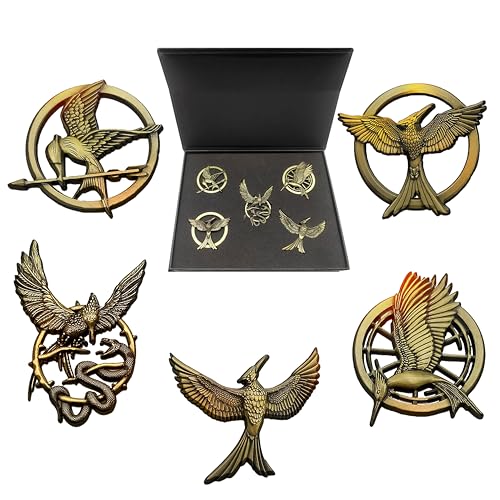 The Hunger Games Pins Collectors Edition Gift Set  Catching Fire  Mockingjay Part Ballad Of Songbirds And Snakes Book Hat Pins For Backpacks  Lapel Pin Official Box