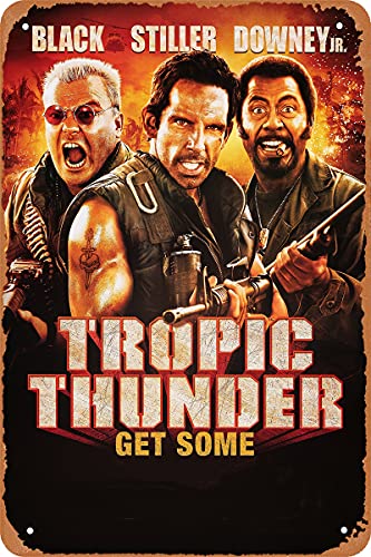 Tropic Thunder () Film Movie Tin Sign,Cave,Bar,Club, Home Wall Art Vintage Metal Tin Sign xinches