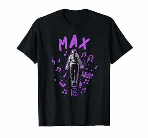 Stranger Things ax Painted Music Notes T Shirt