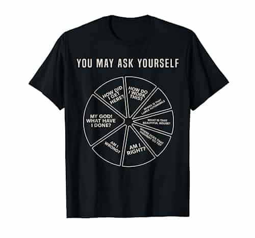 's Music Retro Lyrics Pie Chart You May Ask Yourself T Shirt
