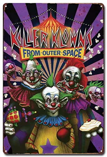 Killer Klowns From Outer Space s Classic Movie Posters Vintage Tin Metal Sign Horror Decorative Plaques Prints Wall Art Bar Living Room Decor, XInch (XCM)