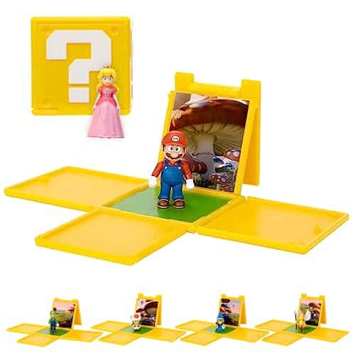 The Super Mario Bros. Movie   Mini Figure with Question Block Pack Wave Features Mario, Luigi, Peach, Toad, Kamek and, Koopa Paratroopa