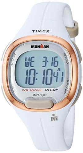 Timex Women's T Ironman Transit Mid Size WhiteRose Gold Tone Resin Strap Watch