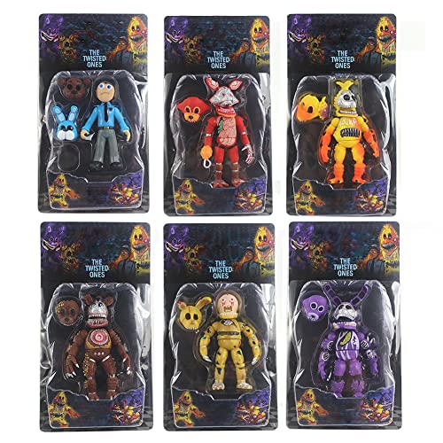 YLEAFUN Five Night Game Pizzeria Simulator (Set of pcs), Tall inches, Animatronics [Nightmare FoxyBonnieFazbearChica]